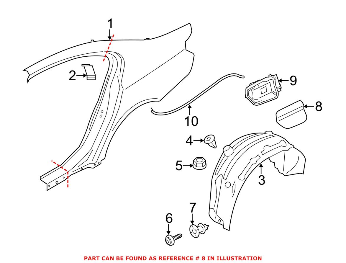 BMW Fuel Filler Door - Rear 41007284831